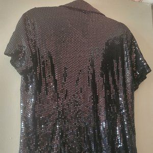 Ashley Stewart Sequin Formal Jacket Short Sleeves